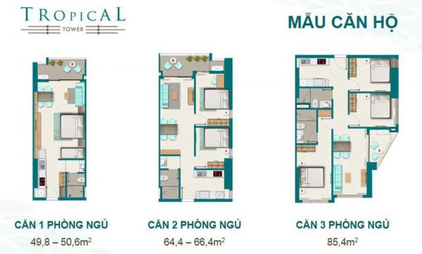 thiết kế mẫu căn hộ Tropical