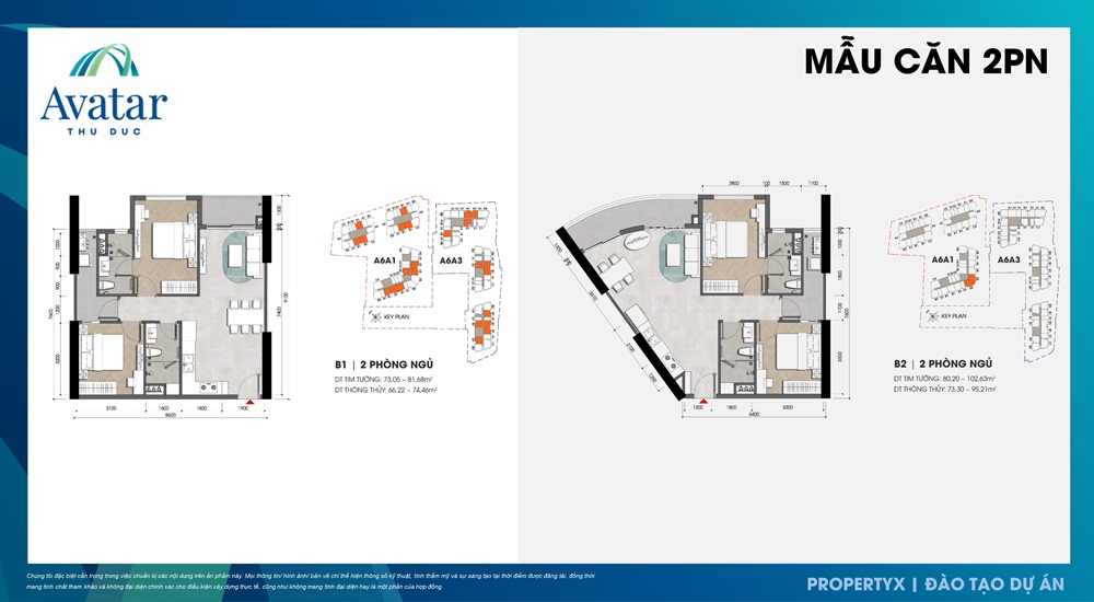 thiết kế căn hộ Avatar - căn 2 phòng ngủ