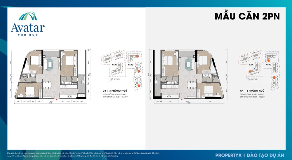 thiết kế căn hộ Avatar - căn 2 phòng ngủ góc